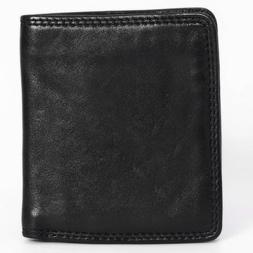 Spaghetti Western Swc444Blk Wallet Vintage Handmade Drum Dyed Genuine European Cowhide Leather Women Bag Western Handbag Purse